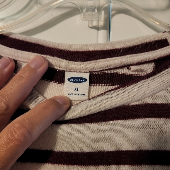 OLD Navy Lightweight Crewneck Long Sleeve Striped Sweater, X-small - Picture 6 of 9